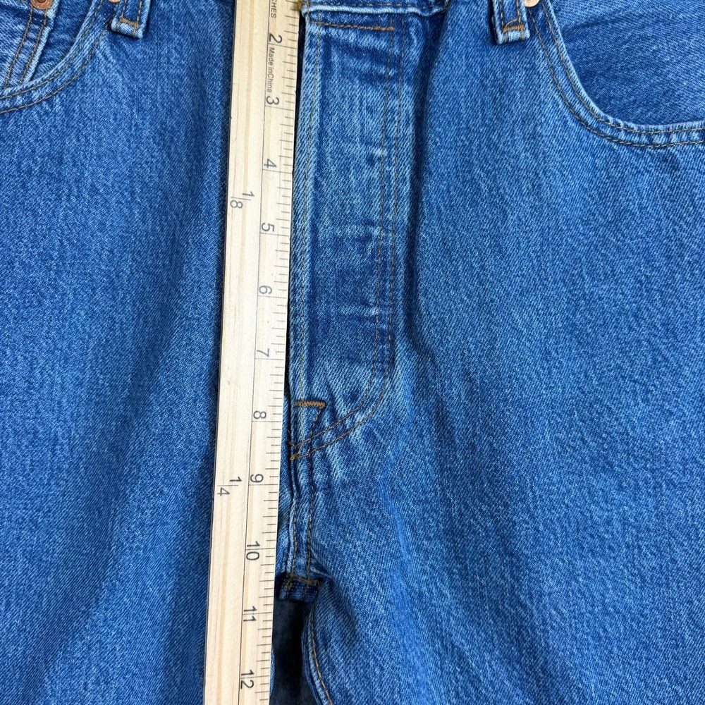 Levis 501 Jeans Men 34x30 Blue Original Fit Straight Leg Button Fly Medium Wash - Picture 10 of 11
